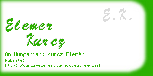 elemer kurcz business card